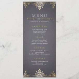 Menu de mariage vintage parties scintillant déco d