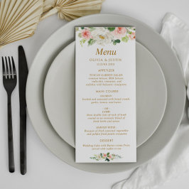 menu de mariages floral clair aquarelle