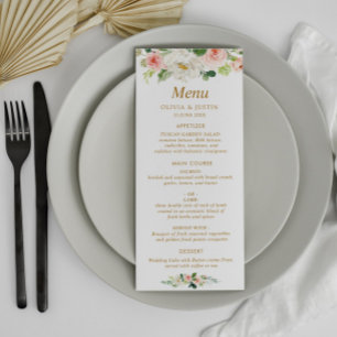 menu de mariages floral clair aquarelle