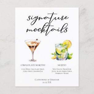 Menu de Mocktails de Mariage Martini au Chocolat M