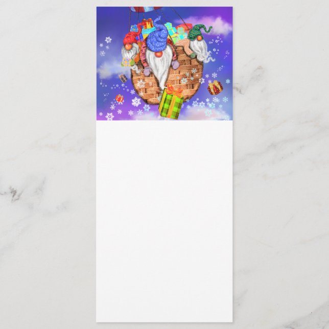 Menu de Noël avec Gnomes heureux donne des cadeaux (Dos)