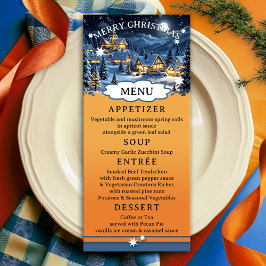 Menu de Noël de Winter Wonderland coloré