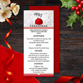 Menu de Noël Red White Classic Festive