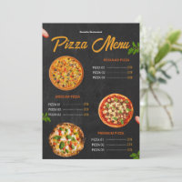 Menu de pizza éditable Pizzaria Menu de restaurant