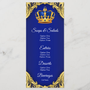 Menu de prince baby shower