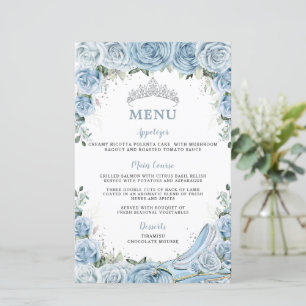 Menu de Quinceañera Fleur Bleu Pâle pour Sweet 16