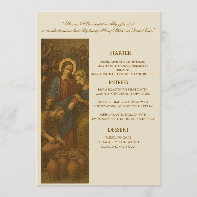 Menu de réception de mariage chrétien (Devant)