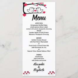 Menu de réception de mariage Inséparable