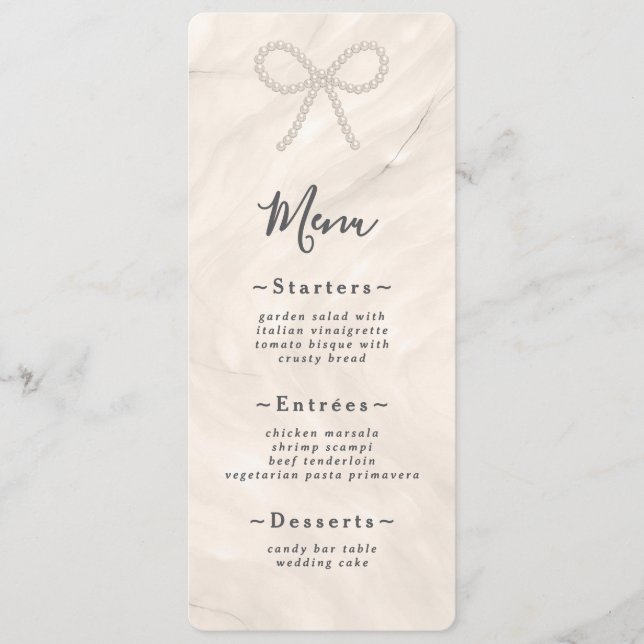 Menu de réception de mariage minimaliste champagne (Devant)