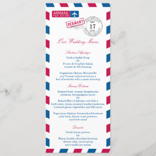 Menu de réception de mariage par avion Allemagne