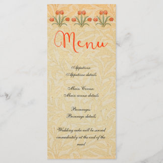 Menu de réception de mariage vintage
