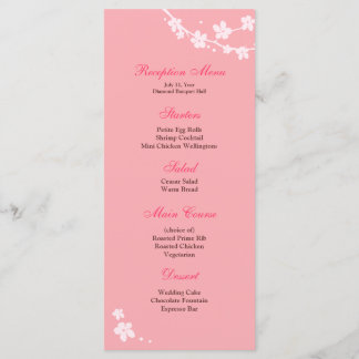 Menu de réception Silhouette Sakura Branch