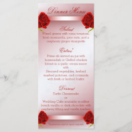 Menu de roses rouges