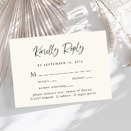 Menu de script moderne Choice Cream Wedding Carte 