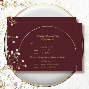 Menu de sélection de réponse RSVP avec cadre arqué