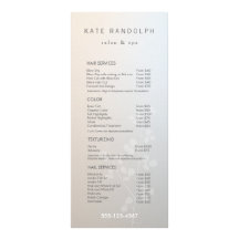 Menu de service Elegant Branch Salon Price List