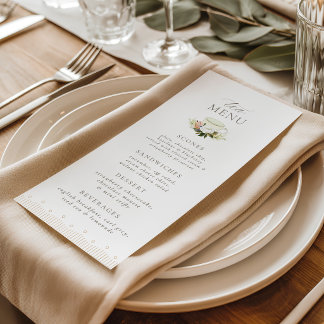 Menu de thé floral de tasse à thé vintage
