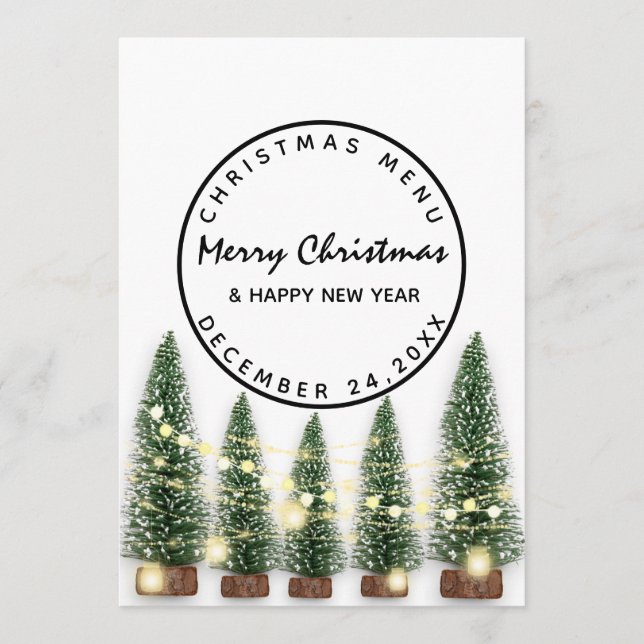 Menu de vacances de Noël d'hiver Light Green Whit (Devant)