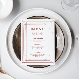 Menu Déco moderne | Blanc argenté clair avec Mariage ro