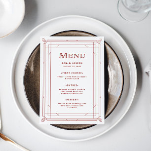 Menu Déco moderne   Blanc argenté clair avec Mariage ro