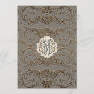 Menu Décoré d'un monogramme fait sur commande baroque