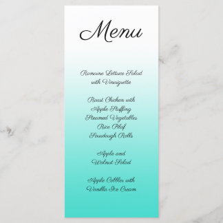Menu Dégradé Turquoise minimaliste