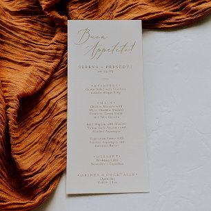 Menu Delicate Gold Calligraphy Cream Buon Appetito