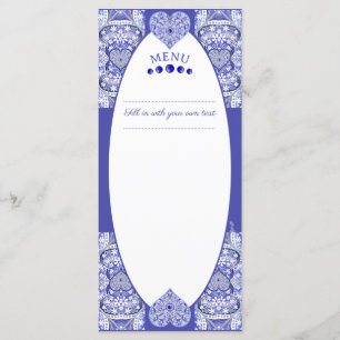 Menu Dentelle en céramique Bleu de Grèce