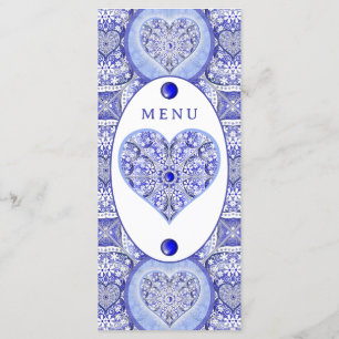 Menu Dentelle en céramique Bleu de Grèce