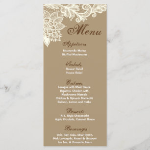 Menu Dentelle victorienne vintage Bro bronzage de