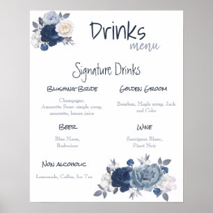 Menu des boissons Affiche de mariage