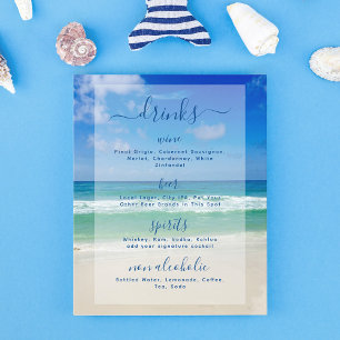 Menu des boissons du bar de plage photo de vagues