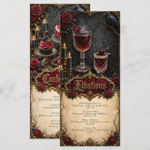Menu des boissons et desserts gothiques Libations