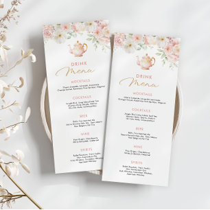 Menu des boissons pour Baby Shower Tea Party