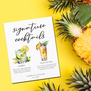 Menu des Cocktails Signature Mojito Piña Colada