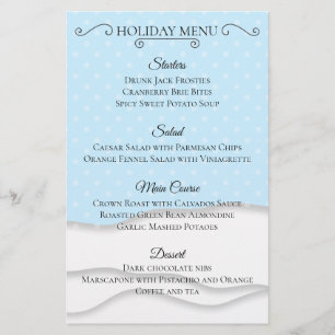 Menu des fêtes de Noël de neige simple