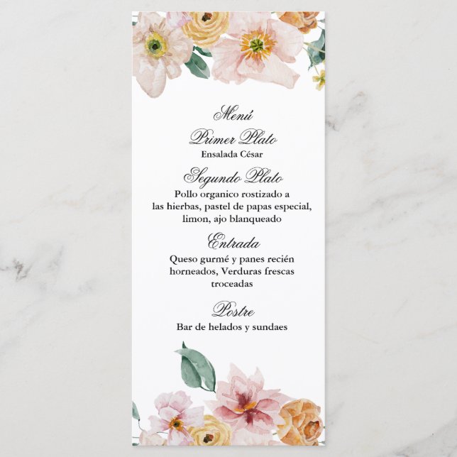 Menu des fleurs sauvages du printemps (Devant)