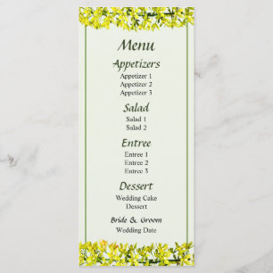 Menu des Orchidées Forma Citrinum