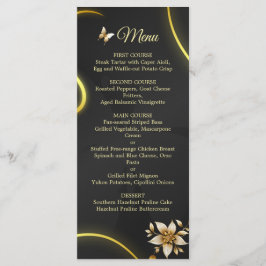 Menu des papillons noires d'or