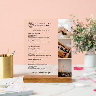 Menu des services de bien-être holistique