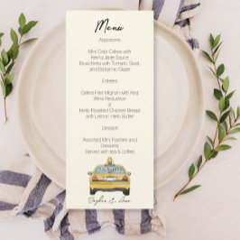 Menu Design d'aquarelle de New York City Mariage