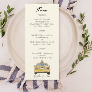 Menu Design d'aquarelle de New York City Mariage