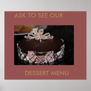 MENÜ DESSERT CAKES ART POSTER