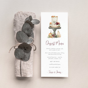 Menu Dessert personnalisé de gâteau de couche d'automne