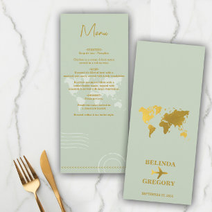 Menu Destination Mariage Monde Passport Sage Vert Or
