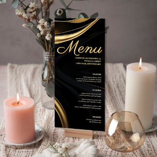 Menu d'événement commercial moderne noir or modifi