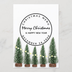 Menu d'hiver de la veille de Noël Arbre vert clair