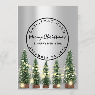 Menu d'hiver de la veille de Noël Vert clair Gris