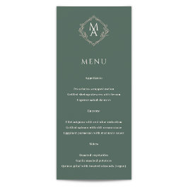 Menu Diamond Floral À feuillage persistant Monogramme M