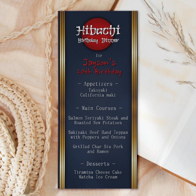 Menu Dîner d'anniversaire Hibachi (Créateur téléchargé)